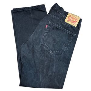 Levis 505 Straight‎ Leg Regular Fit Black Red Tab Jeans Size 36 x 32